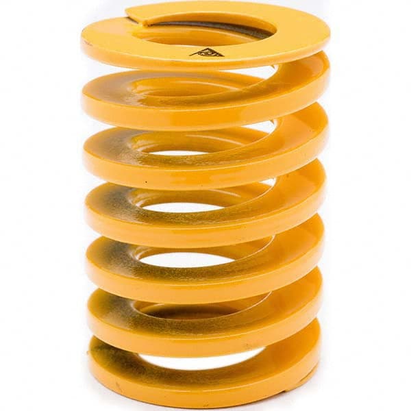 Associated Spring Raymond - 60mm Hole Diam, 33mm Rod Diam, 500mm Free Length, Yellow Die Spring - Exact Industrial Supply