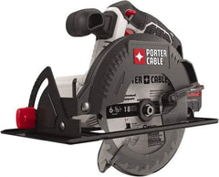 Porter-Cable - 20 Volt, 6-1/2" Blade, Cordless Circular Saw - 4,200 RPM, Lithium-Ion Batteries Not Included - Exact Industrial Supply