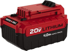 Porter-Cable - 20 Volt Lithium-Ion Power Tool Battery - 4 Ahr Capacity, 1 hr Charge Time, Series 20V Max - Exact Industrial Supply