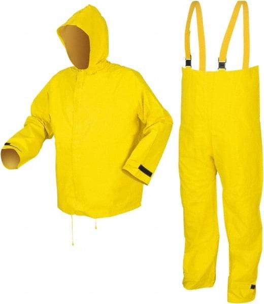 MCR Safety - Size XL, Yellow, Rain, Disposable Encapsulated Suit - Attached Hood, Take Up Snaps Ankle, Take Up Snaps Wrist - Exact Industrial Supply
