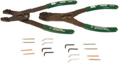 SK - 1-13/16 to 4" Ring Internal, 1-1/2 to 4" Ring External, Solid Combination Retaining Ring Pliers - Exact Industrial Supply