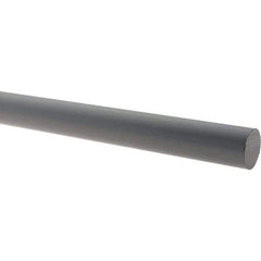 Made in USA - 5' Long, 3" Diam, PVC Plastic Rod - Gray - Exact Industrial Supply