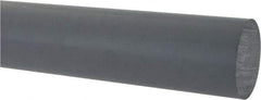 Made in USA - 5' Long, 2" Diam, CPVC Plastic Rod - Gray - Exact Industrial Supply