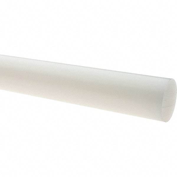 Value Collection - 8' Long, 2" Diam, Polyethylene (HDPE) Plastic Rod - White - Exact Industrial Supply