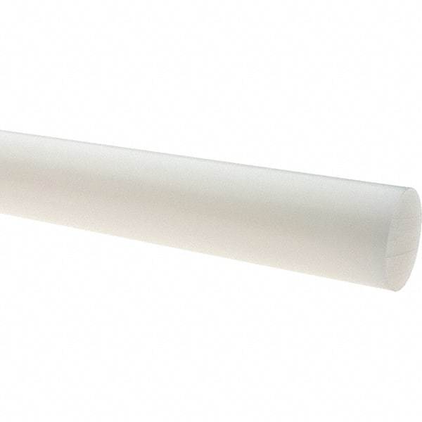 Value Collection - 2' Long, 3-1/2" Diam, Polyethylene (LDPE) Plastic Rod - White - Exact Industrial Supply