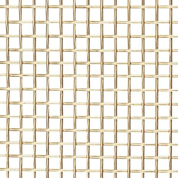 Value Collection - 22 Gage, 0.097 Inch Wire Diameter, 8 x 8 Mesh per Linear Inch, Brass, Wire Cloth - 0.097 Inch Opening Width, 36 Inch Wide, Cut to Length - Exact Industrial Supply