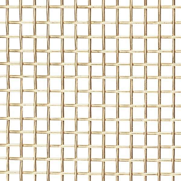 Value Collection - 23 Gage, 0.025 Inch Wire Diameter, 10 x 10 Mesh per Linear Inch, Brass, Wire Cloth - 0.075 Inch Opening Width, 36 Inch Wide, Cut to Length - Exact Industrial Supply