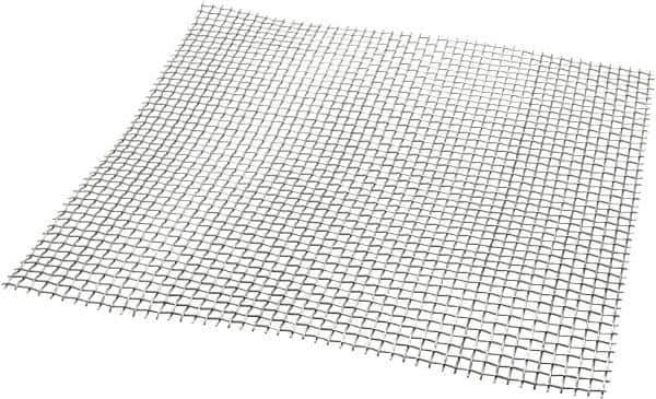 Value Collection - 18 Gage, 0.047 Inch Wire Diameter, 4 x 4 Mesh per Linear Inch, Stainless Steel, Wire Cloth - 0.203 Inch Opening Width, 12 Inch Wide x 12 Inch Stock Length - Exact Industrial Supply