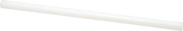 Made in USA - 1' Long, 7" Diam, Polyethylene (UHMW) Plastic Rod - White - Exact Industrial Supply
