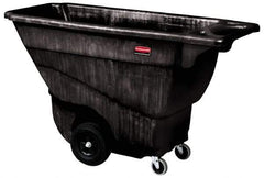 Rubbermaid - 450 Lb Load Capacity, 1/2 Cu Yd, Polyethylene Tilt Truck - 26-7/8" Wide x 57-3/8" Long x 33-7/8" High, Black - Exact Industrial Supply