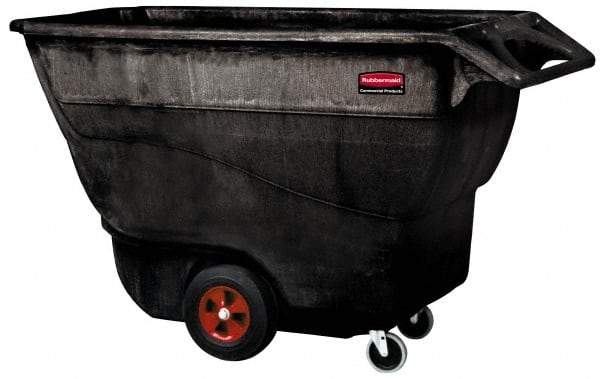 Rubbermaid - 1,250 Lb Load Capacity, 1 Cu Yd, Structural Foam Tilt Truck - 33-1/2" Wide x 70-3/4" Long x 42-1/4" High, Black - Exact Industrial Supply