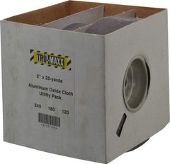 Tru-Maxx - 25 Yards x 2" 3 Piece Roll Kit - 120, 180 & 240 Grit, & Fine & Very Fine Grades - Exact Industrial Supply