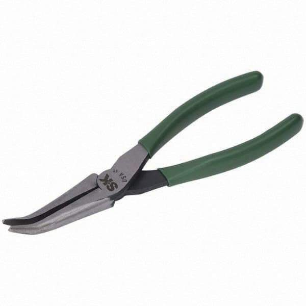 SK - Bent Nose Pliers - 7" W/O CUTTER CURVED NOSE PLIER - Exact Industrial Supply