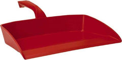 Vikan - 12-1/2" Wide Handheld Dustpan - Plastic Body, 4-1/2" Handle, Red - Exact Industrial Supply
