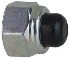 Value Collection - 5/16-24" UNF, 1/2" Width Across Flats, Zinc Plated, Steel Acorn Nut - 1/2" Overall Height, Nylon Insert Type, Grade 2 - Exact Industrial Supply