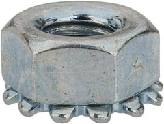 Value Collection - M4x0.7, Zinc Plated, Steel Hex Nut with External Tooth Washer - 8.2mm Washer Diam, 7mm Width Across Flats - Exact Industrial Supply