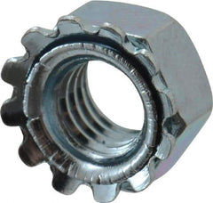 Value Collection - M5x0.8, Zinc Plated, Steel Hex Nut with External Tooth Washer - 9.5mm Washer Diam, 8mm Width Across Flats - Exact Industrial Supply