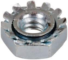 Value Collection - M6x1, Zinc Plated, Steel Hex Nut with External Tooth Washer - 11.5mm Washer Diam, 10mm Width Across Flats - Exact Industrial Supply