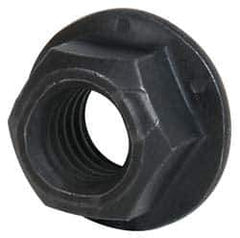 Value Collection - 3/4-10 UNC Grade G Hex Flange Lock Nut with Distorted Thread - 1-1/8" Width Across Flats, 53/64" High, Phosphate & Oil Finish - Exact Industrial Supply