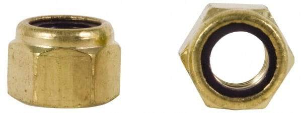 Value Collection - 1/4-20 UNC Hex Lock Nut with Nylon Insert - 7/16" Width Across Flats, 5/16" High, Uncoated - Exact Industrial Supply