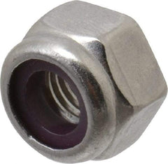 Value Collection - 1/4-28 UNF 18-8 Hex Lock Nut with Nylon Insert - 7/16" Width Across Flats, 5/16" High - Exact Industrial Supply
