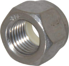 Value Collection - 3/8-24 UNF 18-8 Hex Lock Nut with Nylon Insert - 9/16" Width Across Flats, 29/64" High, Uncoated - Exact Industrial Supply