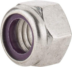 Value Collection - 7/16-14 UNC 18-8 Hex Lock Nut with Nylon Insert - 5/8" Width Across Flats, 29/64" High - Exact Industrial Supply