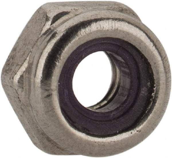 Value Collection - #5-40 UNC 18-8 Hex Lock Nut with Nylon Insert - 1/4" Width Across Flats, Uncoated - Exact Industrial Supply