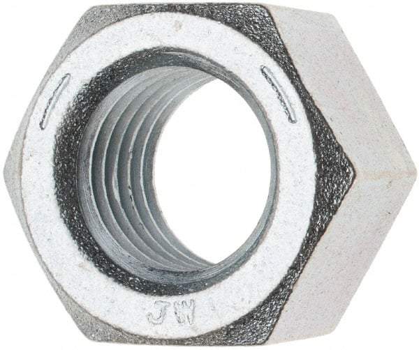 Value Collection - 1-3/8 - 6 UNC Steel Right Hand Hex Nut - 2-1/16" Across Flats, 1.206" High, Zinc Clear Finish - Exact Industrial Supply