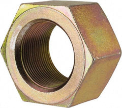 Value Collection - 1-3/4 - 12 UN Steel Right Hand Hex Nut - 2-3/4" Across Flats, 1-1/2" High, Zinc Yellow Dichromate Finish - Exact Industrial Supply