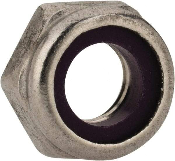 Value Collection - 5/16-18 UNC 18-8 Hex Lock Nut with Nylon Insert - 1/2" Width Across Flats, 1/4" High, Uncoated - Exact Industrial Supply