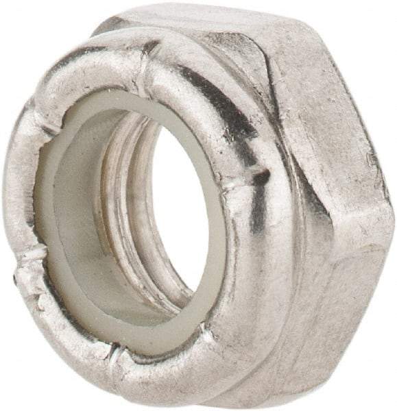 Value Collection - 3/8-16 UNC 18-8 Hex Lock Nut with Nylon Insert - 9/16" Width Across Flats, 17/64" High, Uncoated - Exact Industrial Supply