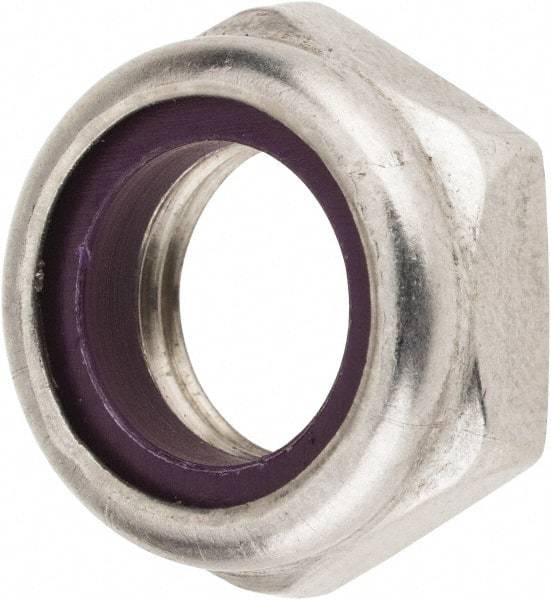 Value Collection - 1/2-20 UNF 18-8 Hex Lock Nut with Nylon Insert - 3/4" Width Across Flats, 5/16" High, Uncoated - Exact Industrial Supply