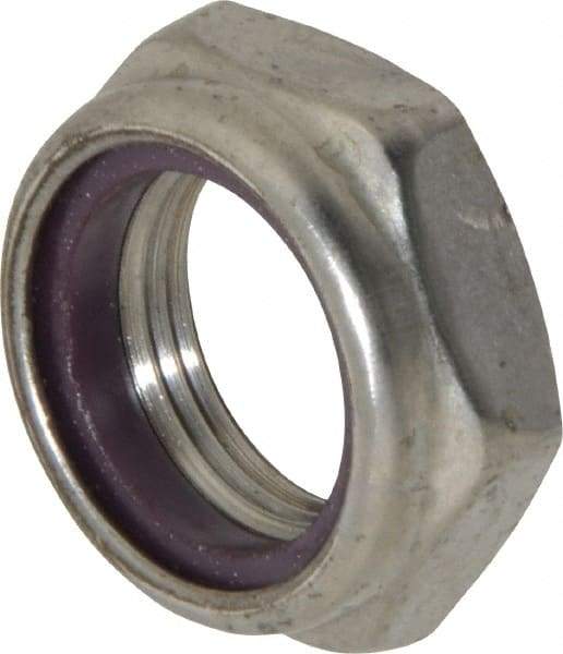 Value Collection - 1-14 UNF 18-8 Hex Lock Nut with Nylon Insert - 1-7/16" Width Across Flats, 35/64" High, Uncoated - Exact Industrial Supply