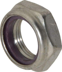 Value Collection - 1-14 UNF 18-8 Hex Lock Nut with Nylon Insert - 1-7/16" Width Across Flats, 35/64" High, Uncoated - Exact Industrial Supply