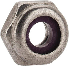 Value Collection - #10-24 UNC 18-8 Hex Lock Nut with Nylon Insert - 3/8" Width Across Flats, 3/16" High, Uncoated - Exact Industrial Supply