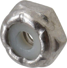 Value Collection - #4-40 UNC 18-8 Hex Lock Nut with Nylon Insert - 1/4" Width Across Flats, 1/8" High - Exact Industrial Supply