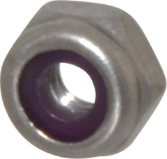 Value Collection - #8-32 UNC 18-8 Hex Lock Nut with Nylon Insert - 11/32" Width Across Flats, 3/16" High, Uncoated - Exact Industrial Supply