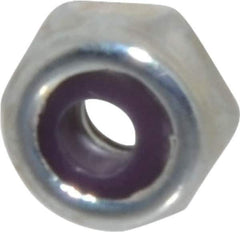 Value Collection - #4-40 UNC Grade 2 Hex Lock Nut with Nylon Insert - 1/4" Width Across Flats, 1/8" High, Zinc-Plated Finish - Exact Industrial Supply