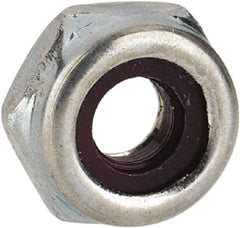 Value Collection - #5-40 UNC Grade 2 Hex Lock Nut with Nylon Insert - 1/4" Width Across Flats, 1/8" High, Zinc-Plated Finish - Exact Industrial Supply