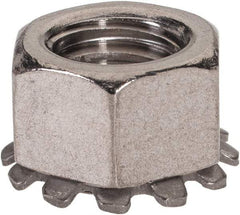 Value Collection - 3/8-16, 0.391" High, Uncoated, Stainless Steel Hex Nut with External Tooth Washer - 21/32" Washer Diam, 9/16" Width Across Flats, Grade 18-8 - Exact Industrial Supply