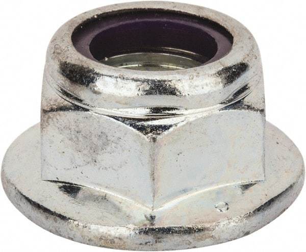 Value Collection - 3/4-10 UNC Grade 2 Hex Flange Lock Nut with Nylon Insert - 1-1/8" Width Across Flats, 13/16" High, Zinc-Plated Finish - Exact Industrial Supply