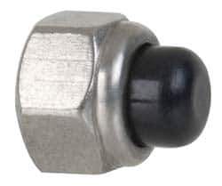 Value Collection - #8-32 UNC, 11/32" Width Across Flats, Uncoated, Stainless Steel Acorn Nut - 23/64" Overall Height, Nylon Insert Type, Grade 18-8 - Exact Industrial Supply