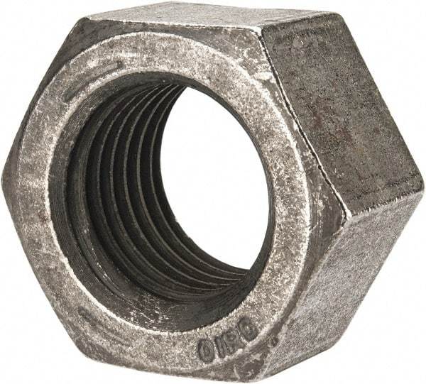 Value Collection - 1-1/2 - 6 UNC Steel Right Hand Hex Nut - 2-1/4" Across Flats, 1.317" High, Uncoated - Exact Industrial Supply