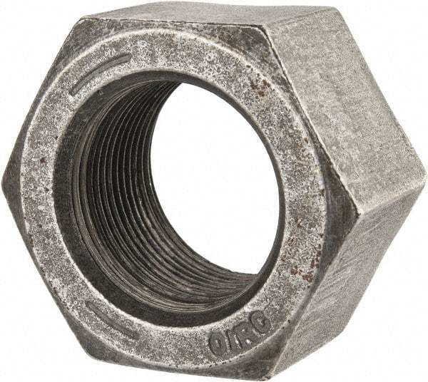 Value Collection - 1-1/2 - 12 UNF Steel Right Hand Hex Nut - 2-1/4" Across Flats, 1.317" High, Uncoated - Exact Industrial Supply