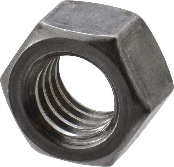 Value Collection - 3/8-16 UNC Steel Right Hand Hex Nut - 9/16" Across Flats, 21/64" High, Uncoated - Exact Industrial Supply