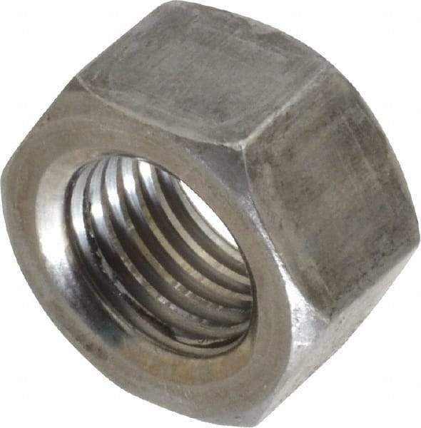 Value Collection - 3/8-24 UNF Steel Right Hand Hex Nut - 9/16" Across Flats, 21/64" High, Uncoated - Exact Industrial Supply
