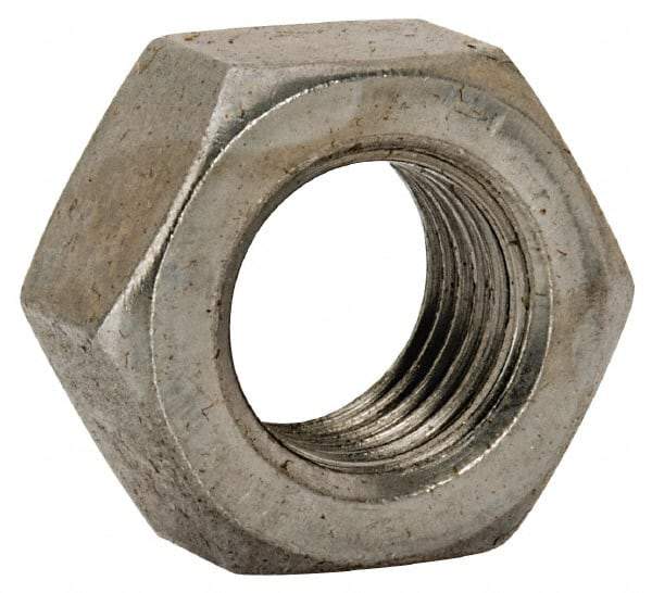 Value Collection - 7/16-20 UNF Steel Right Hand Hex Nut - 11/16" Across Flats, 3/8" High, Uncoated - Exact Industrial Supply