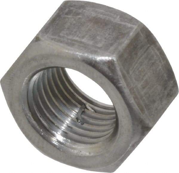 Value Collection - 1/2-20 UNF Steel Right Hand Hex Nut - 3/4" Across Flats, 7/16" High, Uncoated - Exact Industrial Supply