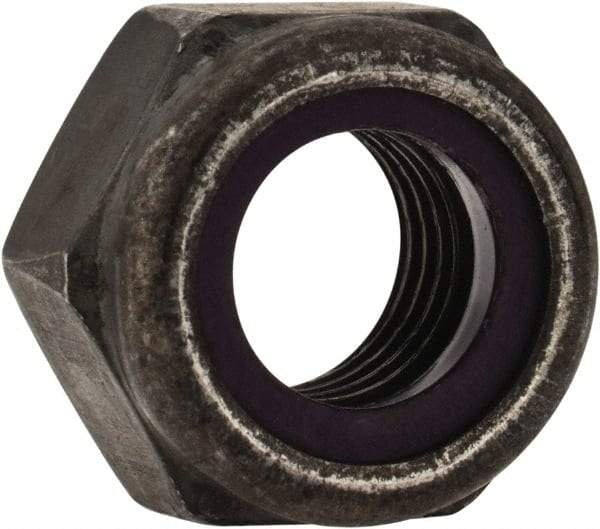 Value Collection - 5/16-24 UNF Grade 8 Hex Lock Nut with Nylon Insert - 1/2" Width Across Flats, 11/32" High, Uncoated - Exact Industrial Supply